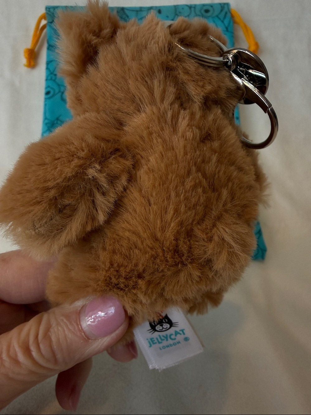 Jellycat Bartholomew Bear Keychain Plush Mini Bag Charm Brown Soft Cute Gift - Picture 4 of 6